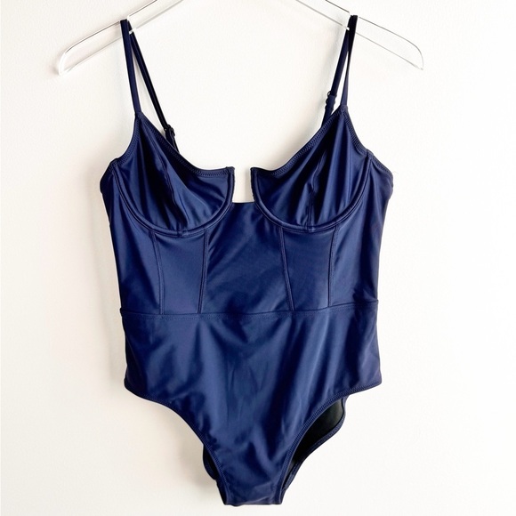 NEW Solid & Striped size L The Veronica One-Piece Swimsuit Navy Blue - Picture 3 of 9